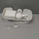 LEVERLOC Shower Caddy Suction Cup Set Shower Organizer & Soap Holder & Toothbrush Holder, Bathroom Shelf Basket NODrilling, Removable Suction Storage Waterproof Bathroom Caddy, White