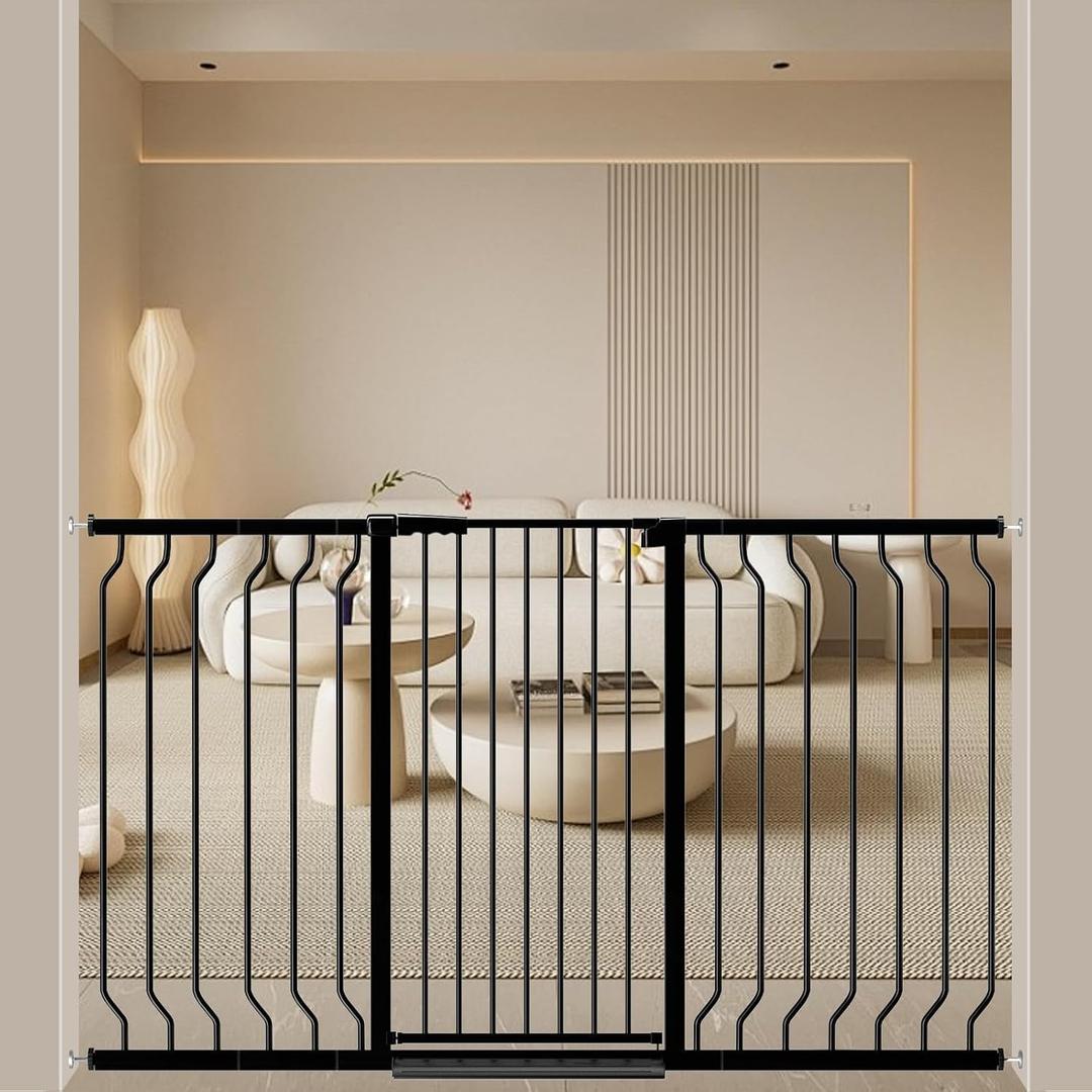 ALLAIBB 40.55" Extra Tall Baby Gate 29.92-62.60" Wide Dog Pet Gate Black