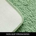 MIULEE Sage Green Bathroom Rugs Set 2 Piece, Soft Absorbent Microfiber Bath Mat Set, Non Slip Quick Dry Machine Washable Plush Shaggy Bath Rugs for Bathroom Floor, Tub and Shower, 16x24 inches
