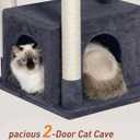 Cat Tree for Large Cat, 19 * 15.8in Large Perch Bed for Adult Cats, 23.6in Cat Tower with Scrathing Post, Cat Condo with 2-Door for Indoor Cats, Dark Gray