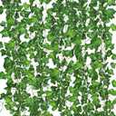 Fake Vines for Room Decor 48PCS Artificial Ivy Garland with Clip 336FT Green Flowers Hanging Plants Faux Greenery Leaves Bedroom Aesthetic Decor for Home Garden Wall Wedding