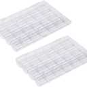 2 Pcs 24 Grids Clear Plastic Organizer Box Rhinestone Storage Organizer Box Nail Charm Box Craft Bead Storage Case Bead Display Container Earring Jewelry Organizer Container