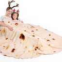 Mermaker Burrito Tortilla Taco Blanket 60 inches for Adult Kids, Realistic Tortilla Throw Blanket Funny Gifts for Women Men Teen Boy Girl, Soft Flannel Food Blanket for Christmas Birthday Gifts-Yellow