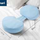 2 x Pregnancy Pillow for Sleeping Memory Foam Maternity Pillow for Side Sleepers, Adjustable Travel Wedge Pillow Support for Back, Belly, and HIPS for Pregnant Women,Cooling Silk Blue