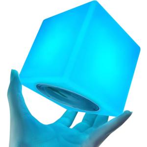 LOFTEK 4-inch LED Cube Lights: RGB 16 Colors Cosmic Cube LED Mood Lamp Tesseract with Remote Control, IP65 Waterproof Rechargeable Bedside Lamp Night Lights for Nursery Kids Toys Gift