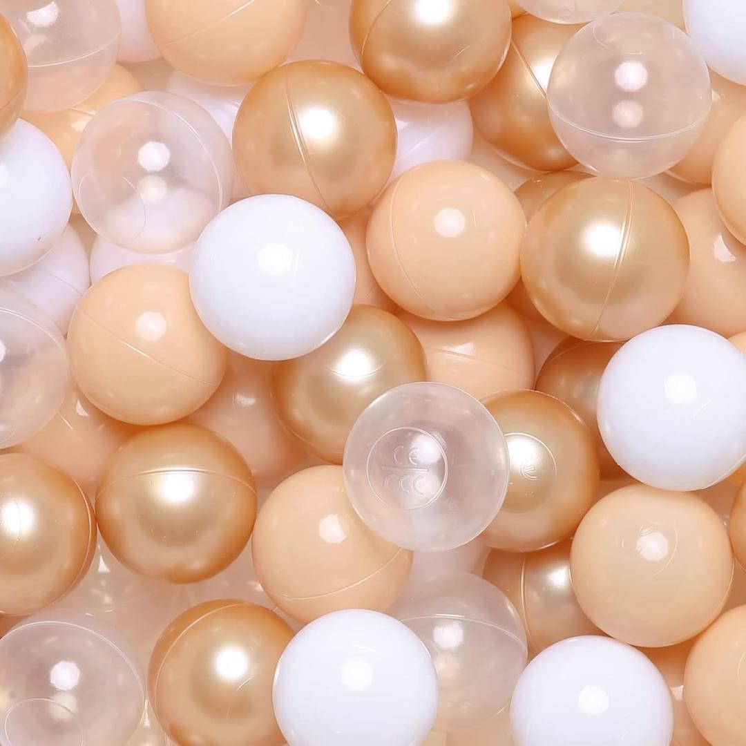 Realhaha Ball Pit Balls 50 100 200 500 Play Balls Plastic Balls for Baby Girls Toddlers Kids Play Tent Pool Playhouse Playpen Party Decoration (Brown)