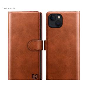 SUANPOT for iPhone 14 Plus Wallet case 6.7" with RFID Blocking Credit Card Holder,Flip Book PU Leather Protective Cover Women Men for Apple 14 Plus Phone case Light Brown