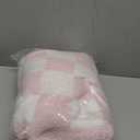 Checkered Throw Blanket, Pink Soft Cozy Fluffy Knitted Throw Blankets for Couch, Sofa, Bed, Chair, Warm Fuzzy Travel Picnic Lightweight Plaid Blanket, 50x70 inches