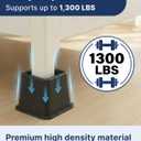 Bed Risers - 3 & 5 Inch Adjustable Furniture Risers or 8 Inch Combined - Heavy Duty for Couch, Table, Dorm, Sofa, Chair & Table - Bed Support Legs for Height, Supports Up to 1,300 lbs (8 Pack, Black)