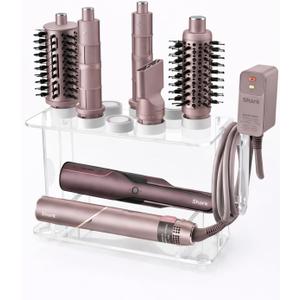 Hair Tool Holder for Dyson Airwrap, Acrylic Double-Layer Storage Holder, Hair dryer Stand Wall Mounted or Desktop, Shark Hair Dryer Holder for Dyson & Shark Attachments, Transparent