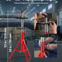 VEVOR Heavy-Duty V-Head Pipe Stand for 1/8"-12" Pipes Supporting | 2500 lbs Load Capacity, 28-52" Height Adjustment, Folding & Portable Design, for Pipe Threading, Cutting, Grooving, Welding, Red
