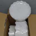 LIYH 50 Pcs White Scalloped Plastic Plates Reusable - Unbreakable Plastic Plates for Weddings Party Outdoor Picnics Dishwasher Safe BPA Free (25Guests)