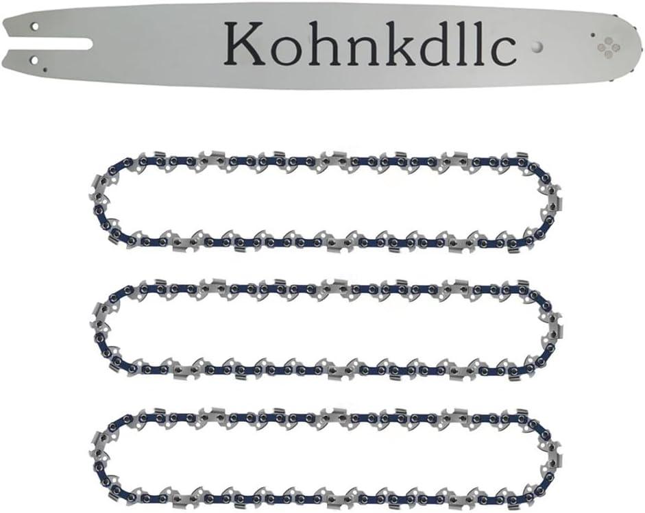 16 inch 3/8-043-55dL Chainsaw Chains and Guide Bar for Stihl 3610 005 0055 MS170 MS180 MS180C MS171 MS181 017 018 61 PMM3 55 (90YNS55X3) (3 chains+1 bar)