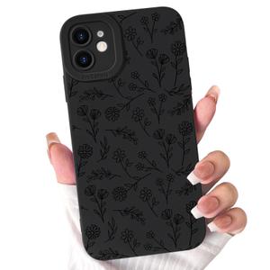 Lovmooful for iPhone 11 Case Cute Flower Floral Design-Black