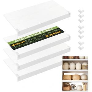 Wire Shelf Covers, 28" W X 16" D PVC Wire Rack Covers for Pantry (4pcs)
