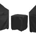 Patio Furniture Covers,Outdoor Furniture Cover Waterproof,Patio Furniture Set Covers for 3 Piece Outdoor Bistro,Patio Sofa Covers Set for 2 Chairs and Coffee Table,Black
