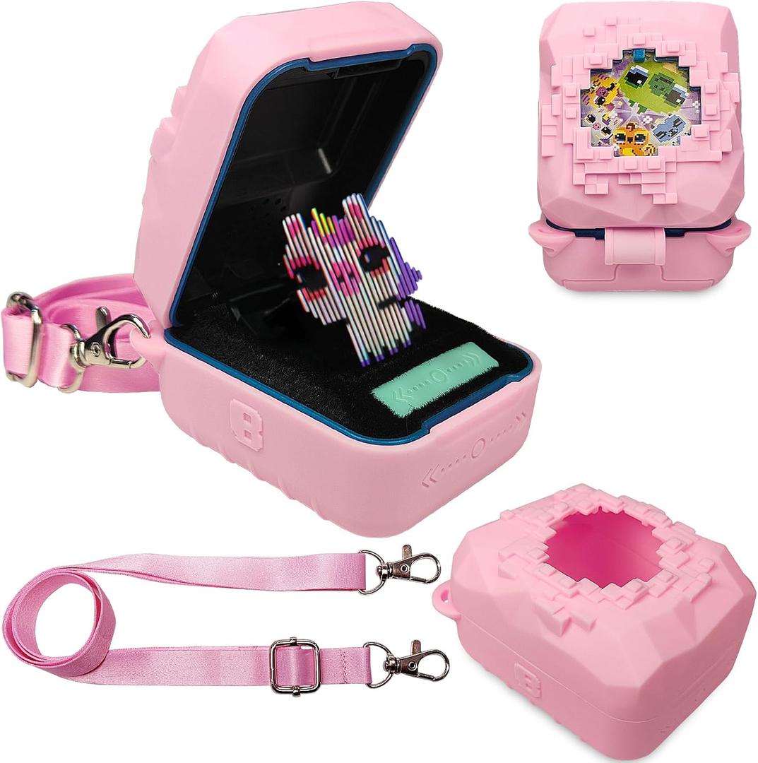 JCHPINE Silicone Cover Case for Bitzee Magicals Interactive Digital Pet and Case, Protective Skin Sleeve for Bitzee Magicals Virtual Electronic Pets Accessories (Pink)