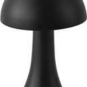 Cordless Table Lamp, Portable LED Desk Lamps, 1800mAh Battery Operated, 3 Color Stepless Dimming Up, for Restaurant, Bedroom, Outdoor Camping, Coffee Shop, Night Light, Rechargeable (Black)