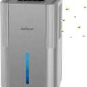 Aerbyon Dehumidifiers for Home 95 OZ Water Tank(1000 sq. ft) Dehumidifier for Bathroom with Auto Shut Off, 7 Colors Light, Quiet Sleep Mode Dehumidifier for Bedroom, Basement, RV, Closet, Metallic Gray