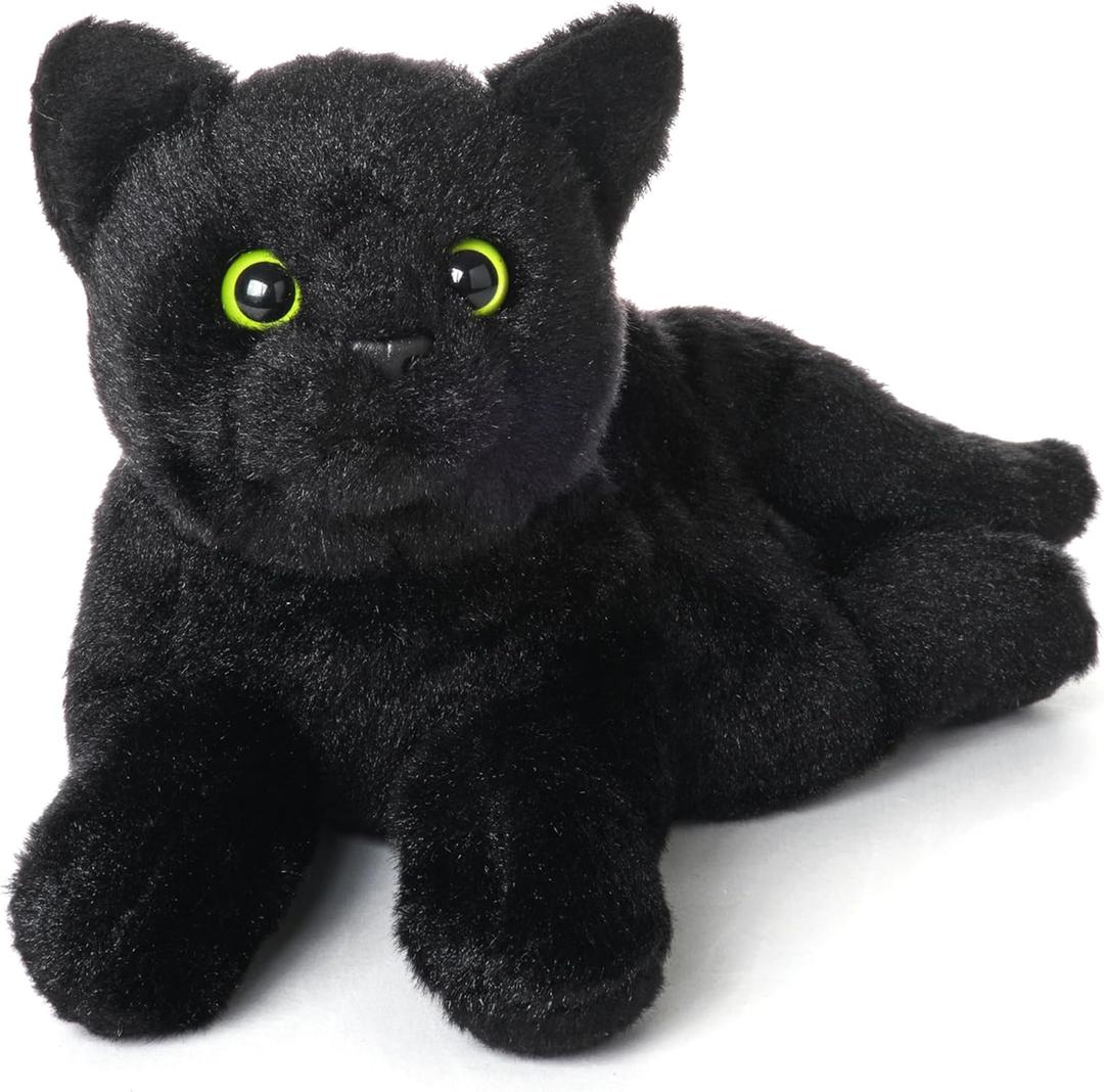 Bearington Lil' Jinx Black Cat Plush - 8" Realistic Black Cat Stuffed Animal Toy with Soft Fur and Lifelike Details - Adorable Kitty Plushies Gift for Kids, Toddlers, and Animal Lovers