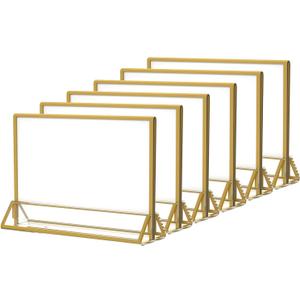 NIUBEE 5x7 Acrylic Sign Holder, Picture Frame, Wedding Table Numbers, 6pack