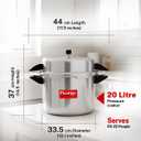 Prestige Popular Aluminium Pressure Cooker, 20 Liters