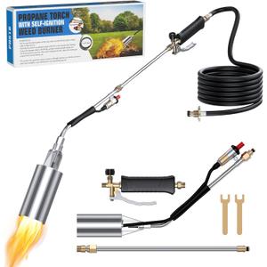 Propane Torch Weed Burner, 1,800,000 BTU Blow Torch for Weeds with 11.5FT Hose, Self Igniter and Turbo Trigger, Flamethrower for Weeding, Roof Asphalt, Melting Snow, Road Marking, Barbeque Propane Torch Weed Burner, 1,800,000 BTU Blow Torch for Weeds with 11.5FT Hose, Self Igniter and Turbo Trigger, Flamethrower for Weeding, Roof Asphalt, Melting Snow, Road Marking, Barbeque
