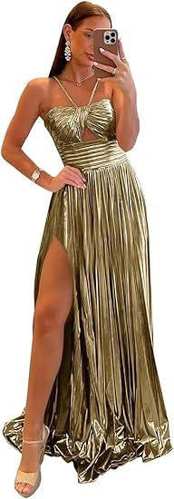 Lady's Sleeveless, Neck-Revealing, Backless, Form-Fitting Dress for a Sexy Party Occasion, S