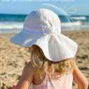 Toddler Baby Sun Hat Sun Protection Beach Hats for Kids Adjustable Beach Hats with Neck Flap for Girls Boys Age 0-7 Years