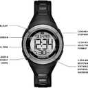 Skechers Tennyson Silicone Digital Watch for Women (Black, Grey)