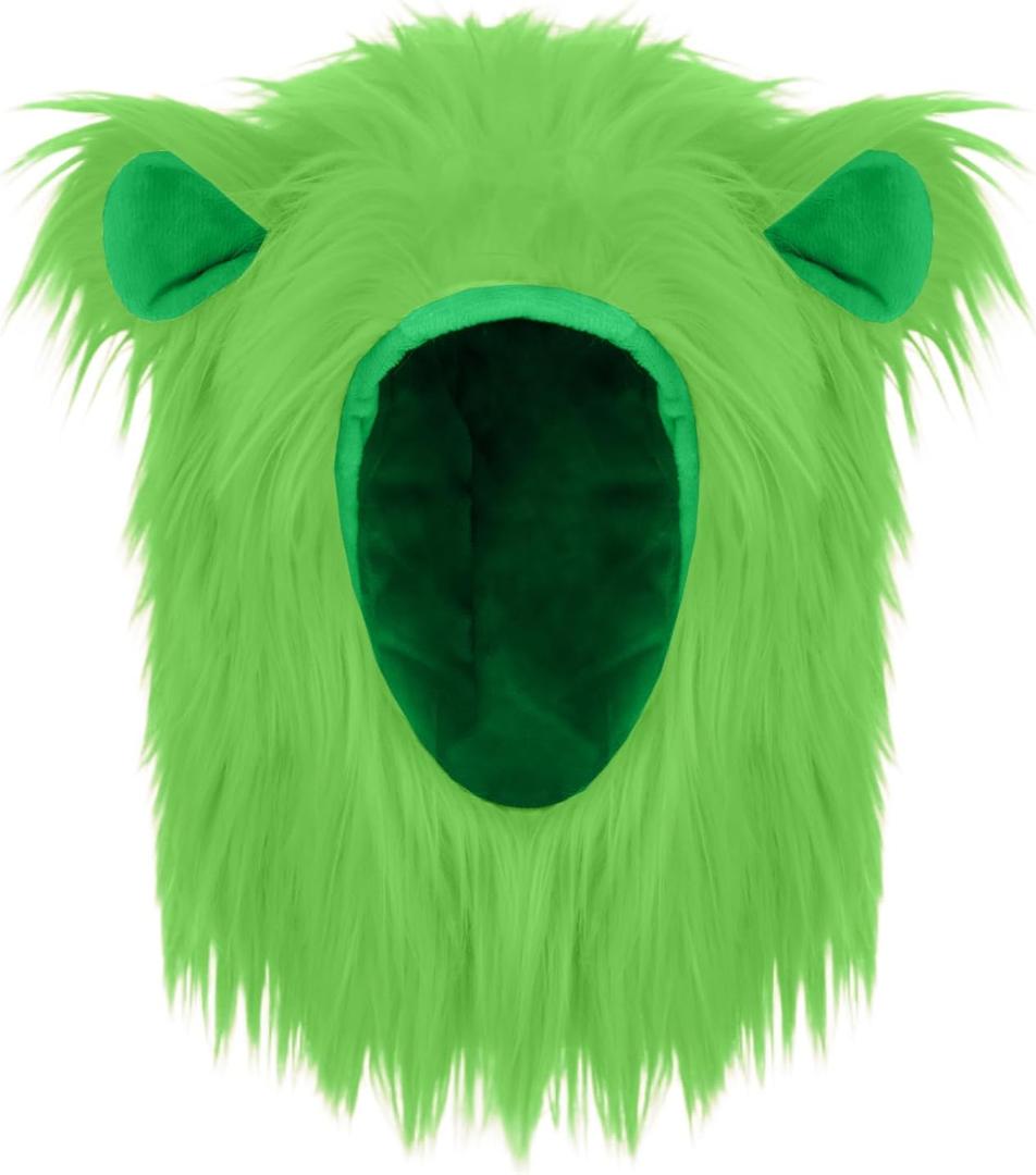 Adult Lions Hat for Women Cosplay Costume Accessory for Halloween Party Funny Novelty Headwear for Christmas (Green)
