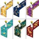 6 Pcs Plastic Ramadan Table Runners 14" x 108" Ramadan Party Decoration Ramadan Theme Birthday Party Supplies Disposable Table Runner for Ramadan Table Decor