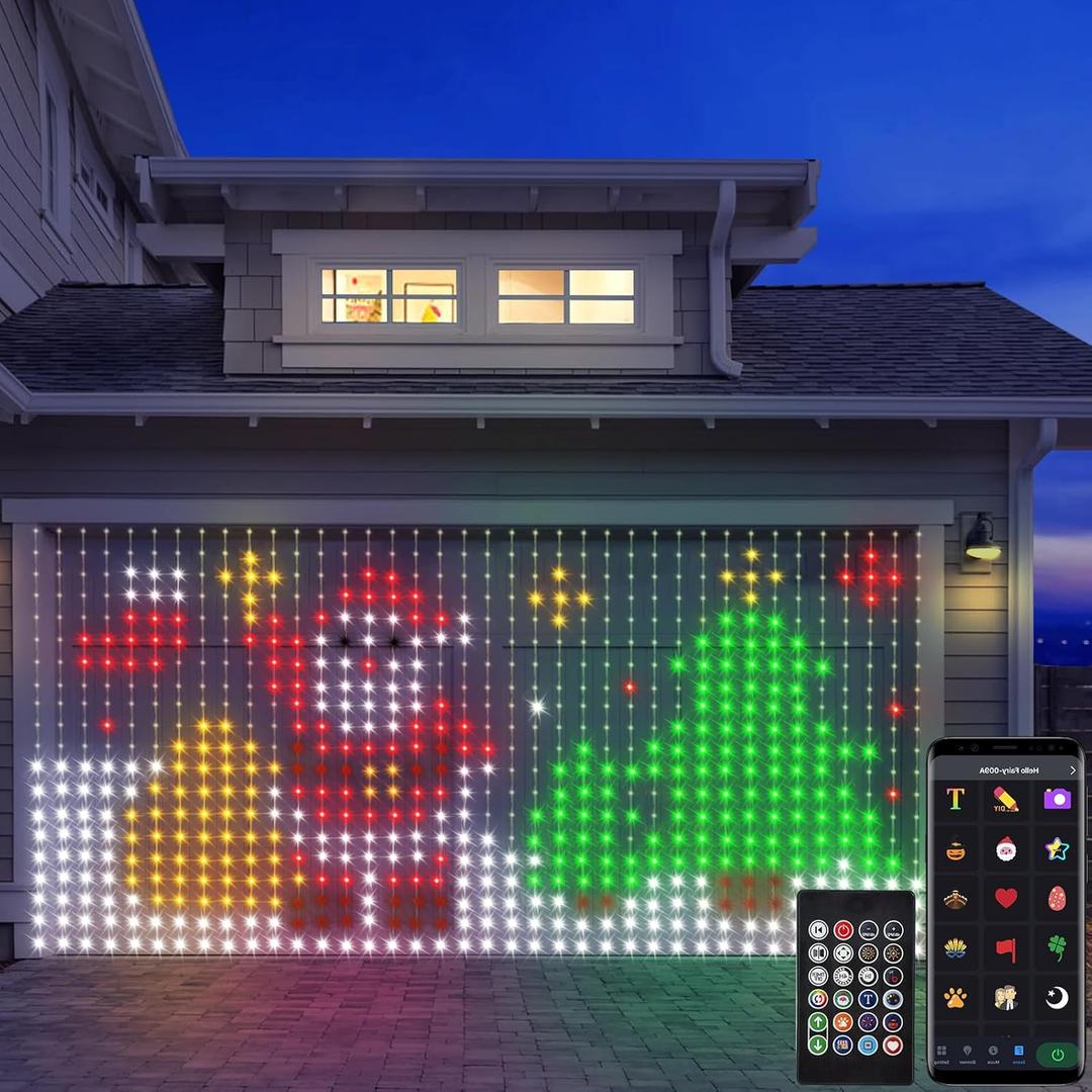 Smart 800LED Curtain Lights 20Ft x 10Ft with App Programmable, Color Changing Dynamic Curtain String Lights Music Sync for Backdrop Decor