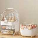 Makeup Organizer with Lipstick Holder, Skincare Organizers Storage Box Cosmetic Display Cases, Teen Girl Gifts Make up Organizers for Vanity, Dresser, Countertop, Bathroom(Silver)