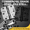 KOLET Ball Bearing Door Hinges, 3.5 Inches Heavy Duty Stainless Steel Door Hinges, 5/8'' Radius Corner Hinges, Smooth and Quiet, Non Removable Pin, Brushed Nickel, 6 Pack