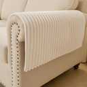 HAOMAIJIA Non-Slip Couch Armrest Covers for Sofa,Fuzzy Couch Arm Covers Set of 2,Washable Thick Soft Recliner Chair Arm Cover Protectors (Off White, 23" x 23" 2 Pack)