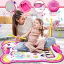 Cyiecw 3-in-1 Unicorn Musical Mat, Piano Drum Play Mat Unicorn Gifts for 1 2 3 Year Old Girls, Sensory Early Educational Musical Learning Toys for Baby Boys, Birthday Gift for Toddlers 1-5 Years Old