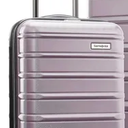 Samsonite Omni 2 International Carry-On Luggage with 360° Spinner Wheels - Scratch Resistant Hardshell - TSA, Airline-Approved - Expandable Polycarbonate Shell for Lightweight Travel - Icy Lilac