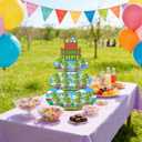 2 x Large 3-Tier Super Brothers Cupcake Stand 12Inch Cardboard Cupcake Tray for Wedding Birthday Baby Shower Super Brothers Birthday Party Supplies