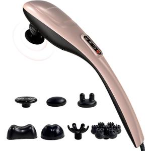 MEGAWISE Handheld Back Massager | Deep Tissue Percussion Massage for Back, Neck, Shoulders, Waist and Legs (Rose Gold)