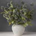 VIERENA 12 Pcs Faux Silk Pompon Mum Artificial Flowers for Vase -27", Bulk Fake Chrysanth Branches with Stems for DIY Bouquet Centerpieces Wedding Fillers Arrangements Shower Decorations (Dark Gray)