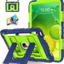 WESOROL Case for iPad A16 11th Generation 11 Inch (2025) iPad 10th Generation 10.9 Inch (2022),i Pad A16 Case Military Grade Shockproof Cases with Pencil Holder Shoulder Strap,Navy Green