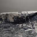 Washable Area Rugs 6'x9' Non-Slip Modern Abstract Soft for Living Room Entryway Bedroom Nursery, Print Pattern, Black Navy Blue Gray