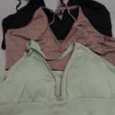 Evercute Women's Sports Bras 3/4 Pack Adjustable Deep V Neck Bras Wireless Spaghetti Strap Criss Cross Padded Low Support Bra M