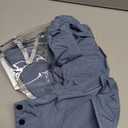 Waterproof Dog Raincoat, Adjustable Reflective Lightweight Pet Rain Clothes with Poncho Hood(Medium, Blue&Grey)