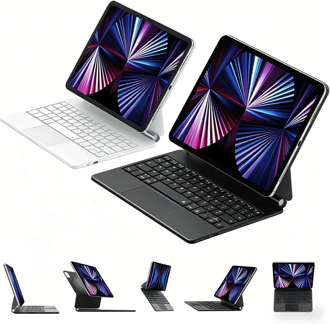 Magic Keyboard Case for iPad mini 7 (A17 Pro)/Mini 6, Magnetic Floating Cantilever Stand with Trackpad Backlit Keyboard Case for iPad mini 7th(2024)/6th (2021) GenerationBlack