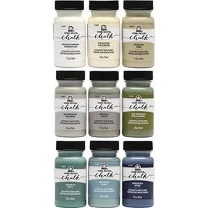 FolkArt Home Decor Ultra Matte Chalk Finish Acrylic Craft Paint Set Formulated for No-Prep Application Designed for Beginners and Artists, 2 oz Bottles, Top Colors