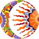 SUNNYPARK Metal Sun and Moon Wall Art Decor, 16" Colorful Handcrafted Mexican Talavera celestial Wall Sculptures Hanging for Indoor Outdoor Living Room, Garden, Patio
