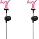 SVEIKS Solar Pink Flamingo Yard Ornaments w/Stakes, Solar Landscape Lights Outdoor Waterproof Neon Strip for Garden Pathway Patio Lawn Flowerbed Beach Party Wedding, 30" Tall (2 Pack)