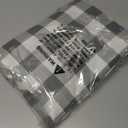 Smiry Rectangle Picnic Table Cloth, Elastic Waterproof Fitted Vinyl Tablecloths, Flannel Backed Buffalo Plaid Table Covers for Dining, Camping, Outdoor (White and Grey, 36" x 72")